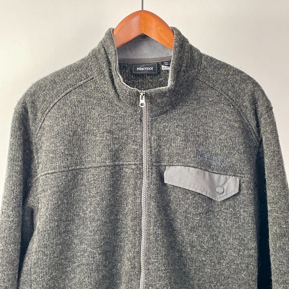 Men's Marmot Poacher Pile Full Zip Wool Fleece Jacket, Charcoal Grey, Size XXL - Picture 2 of 9